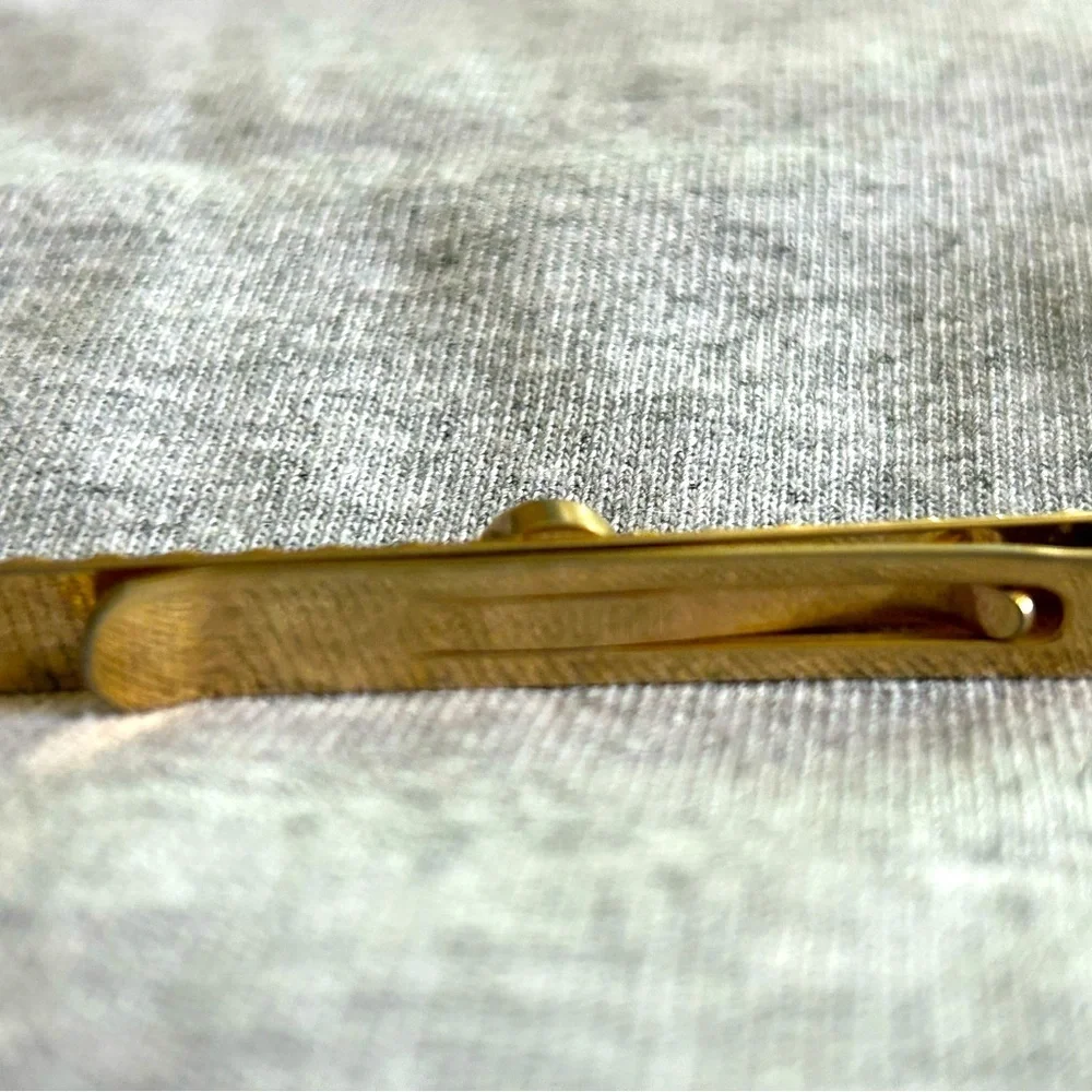 Vintage Gold-Tone Chain Accent Tie Bar and Cufflink Set - Jewelry